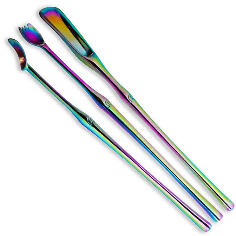 D-NAIL DABBER WAX TOOL CRECENT, SPORK, GLOBFEATEHR SCOOP, stainless steel 312