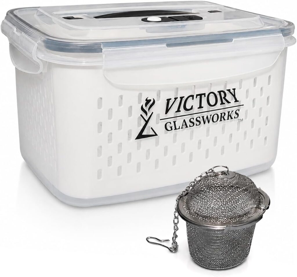 Leak-Proof Soak Tank w/Basket & Drying Rack + Mesh Ball
